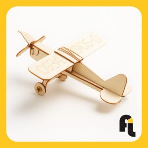 Laser-Cut Wooden Aeroplane